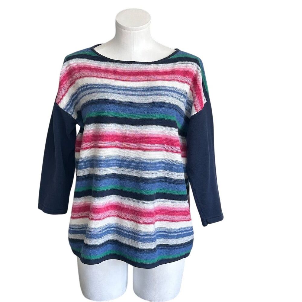 Chaps Women's Striped Pullover Sweater Top Multicolor Size L